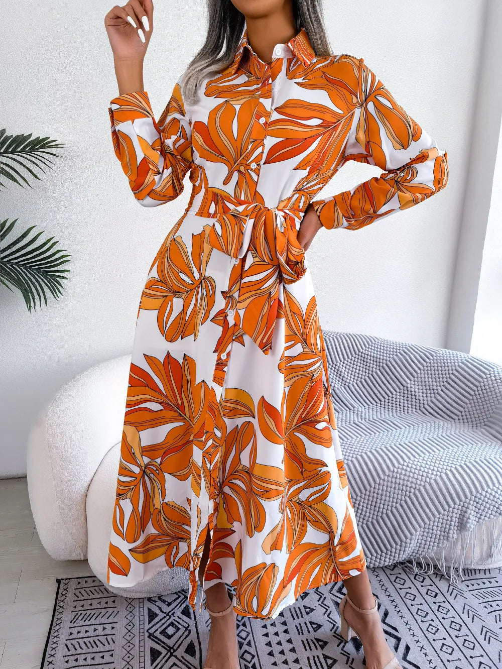 Lynor™ | Floral Fusion Polo Shirt Dress