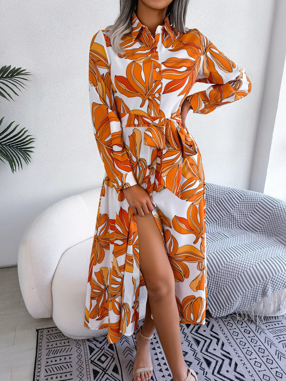 Lynor™ | Floral Fusion Polo Shirt Dress