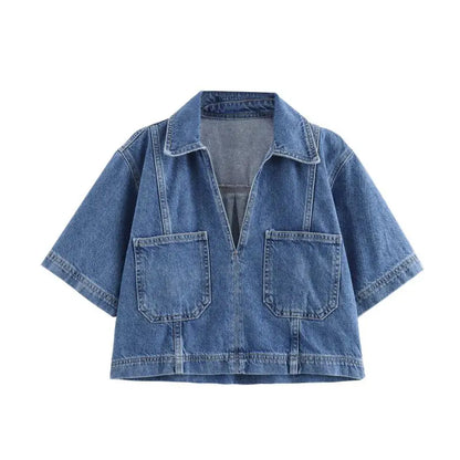 Lynor™ | V-Neck Denim Set