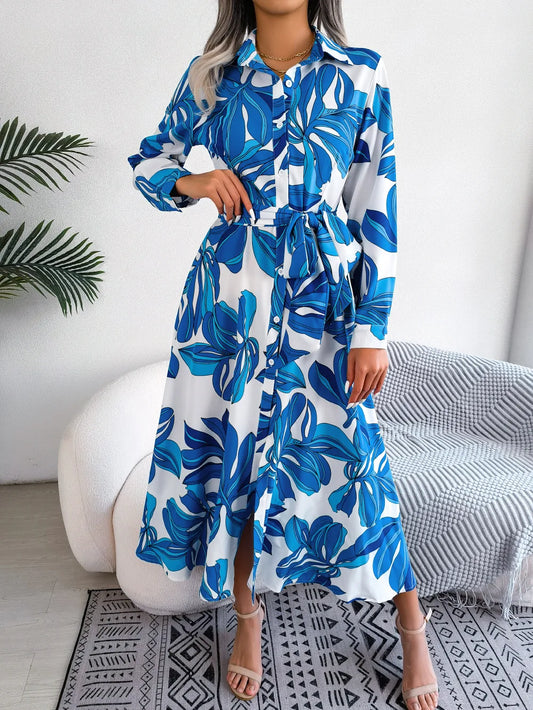 Lynor™ | Floral Fusion Polo Shirt Dress