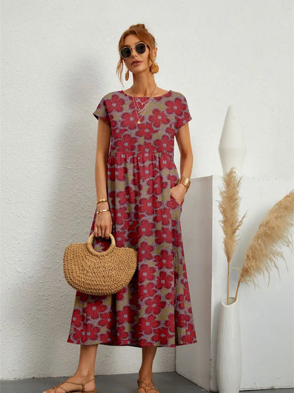 Lynor™ | Bloomed Elegance Midi Dress