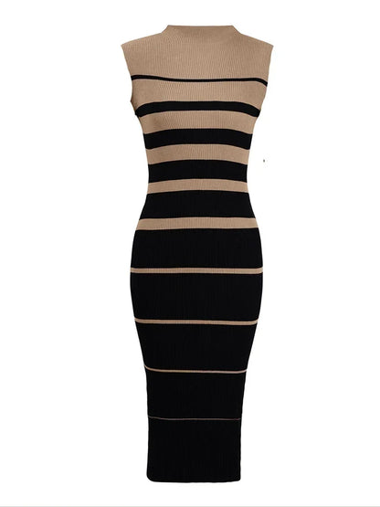 Lynor™ | Sleeveless Striped Knit Dress for Elegant Summer Office Looks