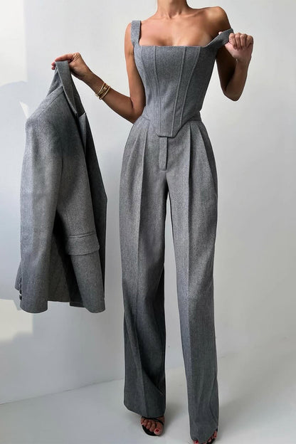 Lynor™ | Women’s Double-Breasted Blazer 3-Piece Set