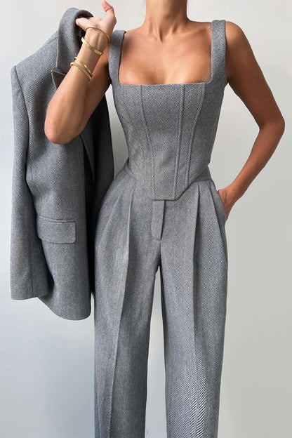 Lynor™ | Women’s Double-Breasted Blazer 3-Piece Set