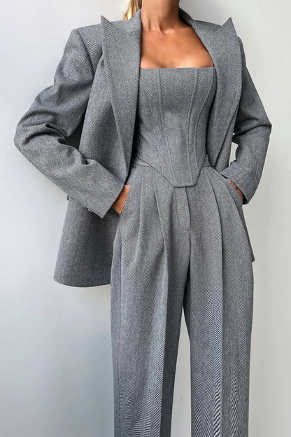 Lynor™ | Women’s Double-Breasted Blazer 3-Piece Set