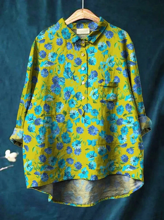 Lynor™ | Effortless Elegance Floral Button-Up
