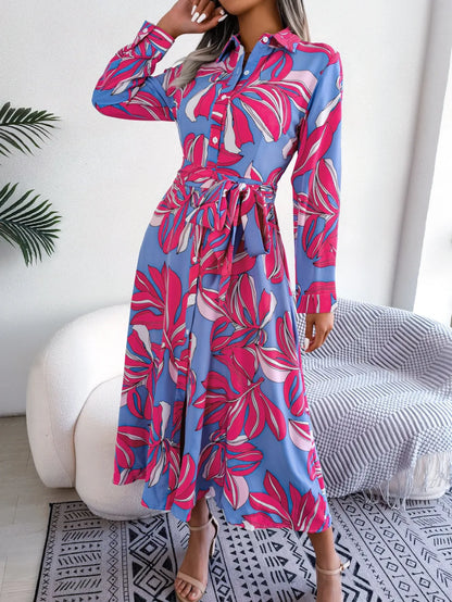 Lynor™ | Floral Fusion Polo Shirt Dress