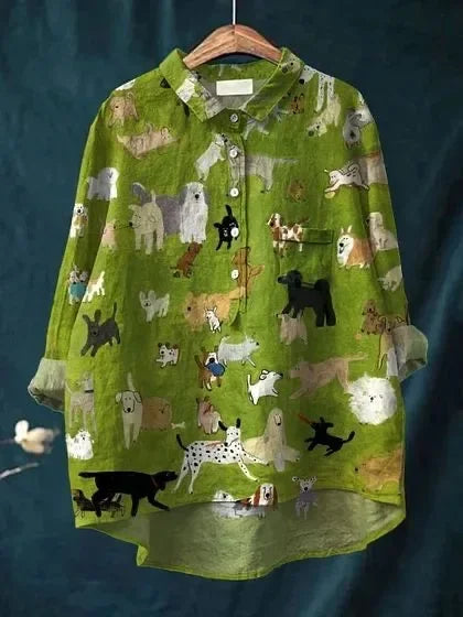 Lynor™ | Cheerful Dog Print Shirt