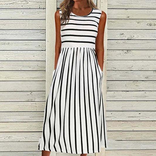Lynor™ | Striped Casual Maxi Dress with Pockets for Effortless Everyday Style