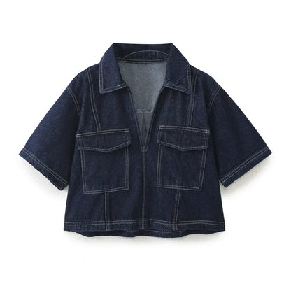 Lynor™ | V-Neck Denim Set
