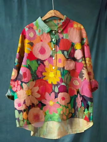 Lynor™ | Vibrant Elegance Floral Shirt