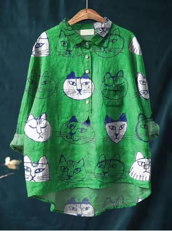 Lynor™ | Playful Cat Silhouette Shirt
