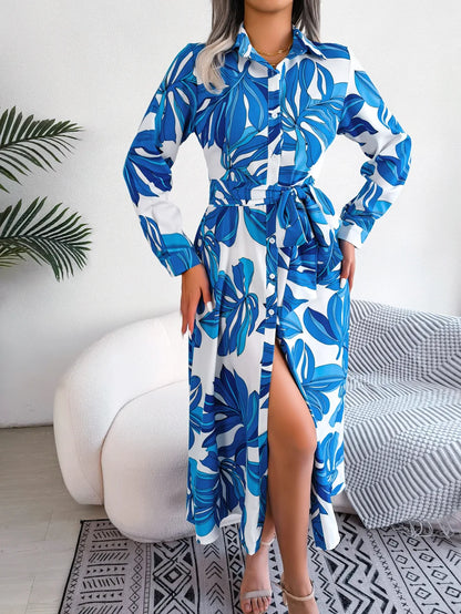 Lynor™ | Floral Fusion Polo Shirt Dress