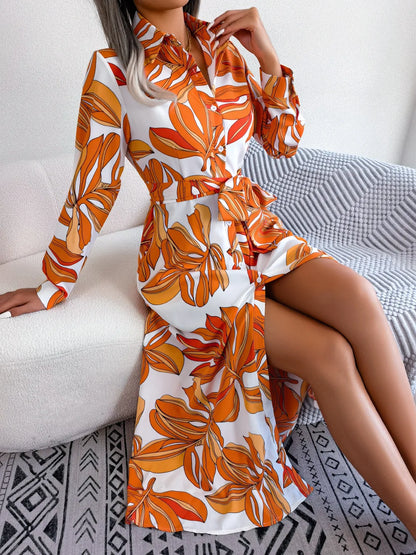 Lynor™ | Floral Fusion Polo Shirt Dress