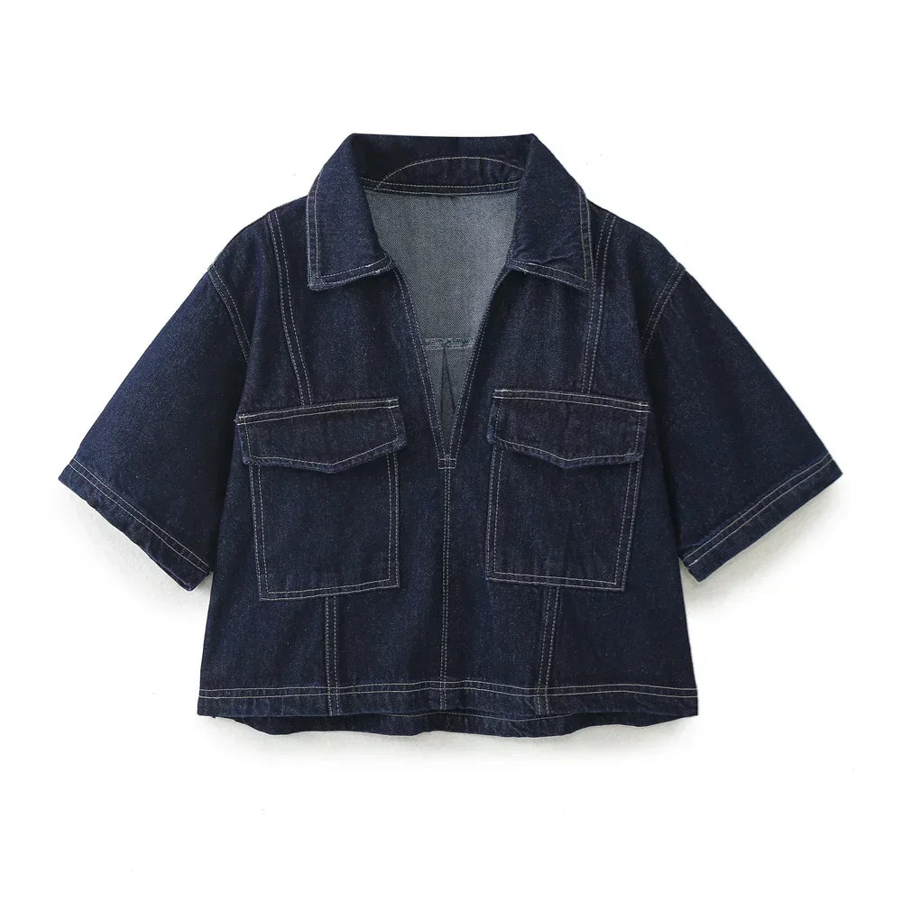 Lynor™ | V-Neck Denim Set