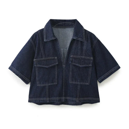 Lynor™ | V-Neck Denim Set