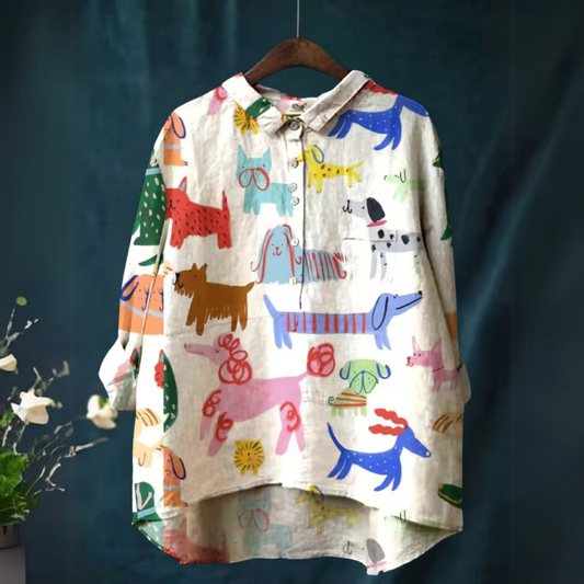 Lynor™ | Playful Pup Print Shirt