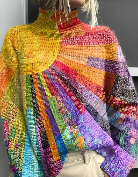 Lynor™ | Vibrant Colourful Turtleneck Sweater