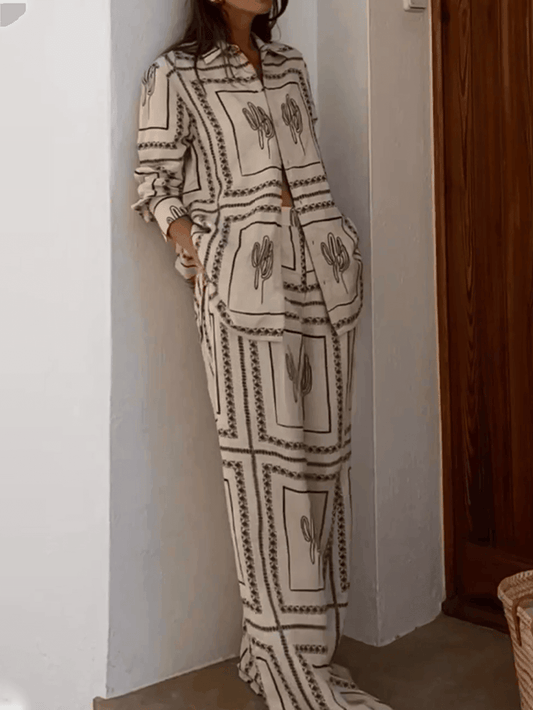 Lynor™ | Contemporary Geometric Print Two-Piece Set
