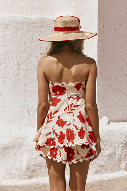 Lynor™ | Ruffled Top & Elastic Waist Shorts Floral Set