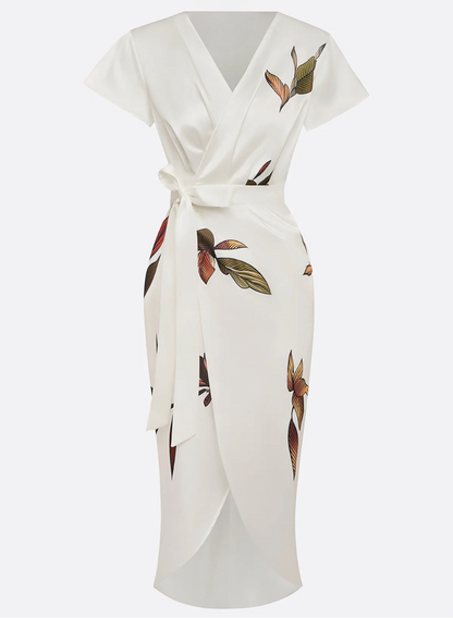 Lynor™ | Elegant White Satin Dress