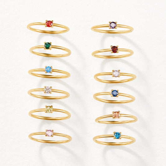 Lynor™ | Gold Birthstone Ring Set