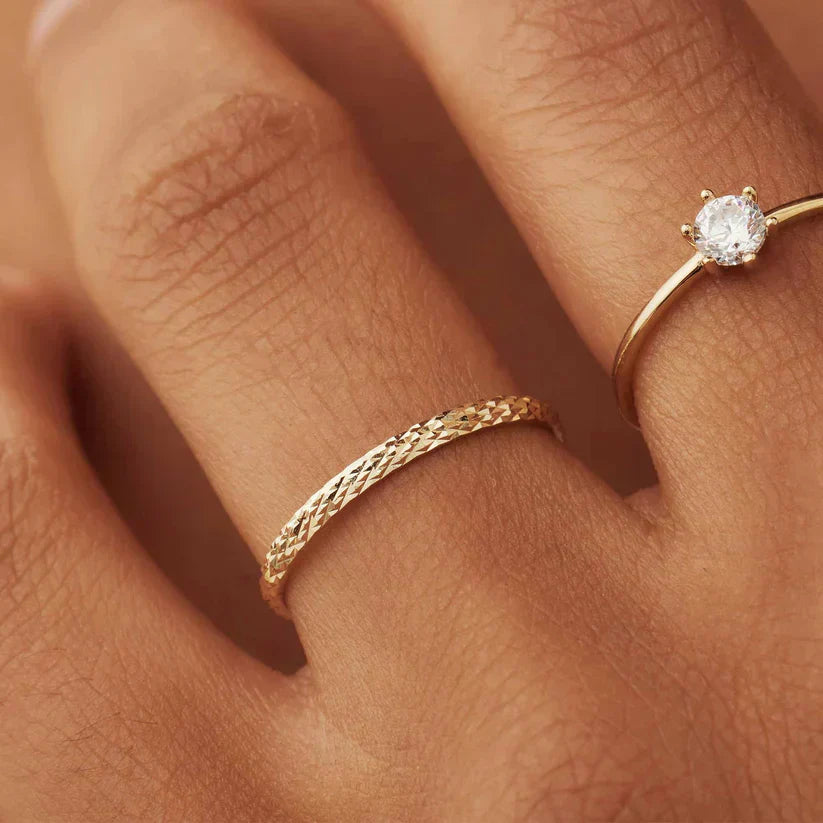 Lynor™ | Ameline Trellis Ring – Intricate 14K Gold with Elegant Openwork Design