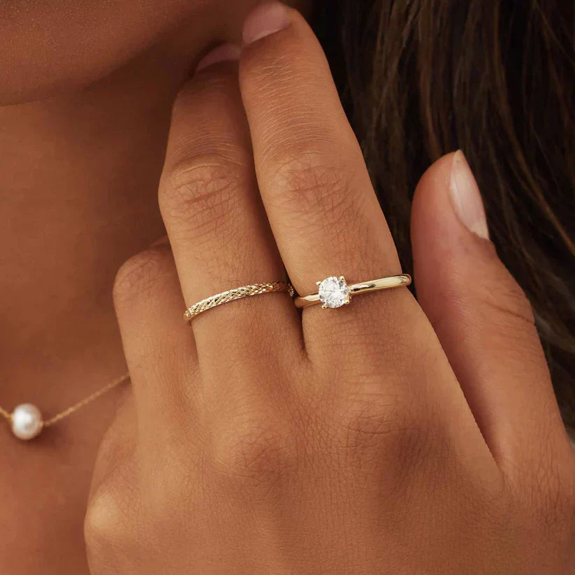 Lynor™ | Ameline Trellis Ring – Intricate 14K Gold with Elegant Openwork Design