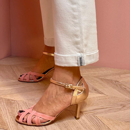 Lynor™ | Open-Toe Block Color Heels – Vibrant Contrast with Modern Elegance