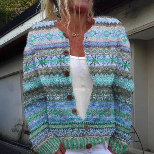 Lynor™ | Blue Printed Cardigan