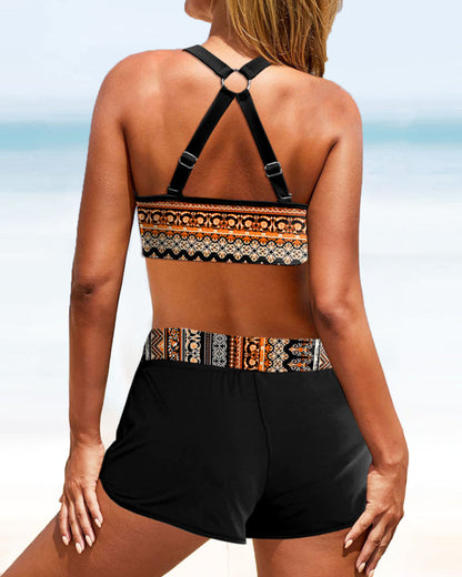 Lynor™ | High-Waisted Bikini with Geometric Print