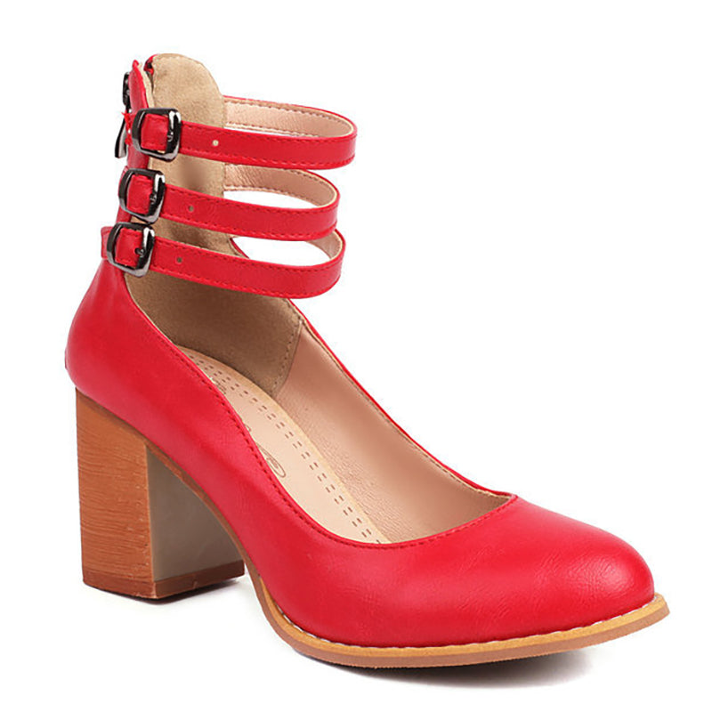 Lynor™ | Chunky Heel Sandals with Simple Ankle Strap – Minimalist Elegance, Maximum Stability
