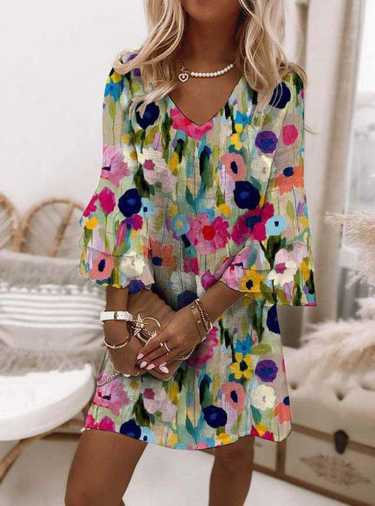 Lynor™ | Floral Dress – Refined Comfort & Elegance