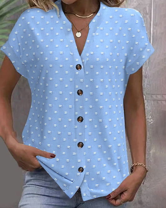 Lynor™ - Button Down V-Neck Shirt