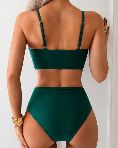 Lynor™ | Two-Piece Triangle Bikini – Metal Accents