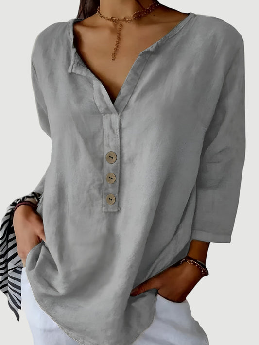Lynor™ | Airy & Comfortable Linen Top – Effortless Breathability in Natural Fabric