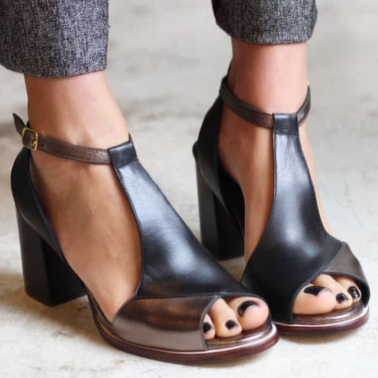 Lynor™ | Black Open-Toe Heels – Timeless Elegance with a Modern Edge