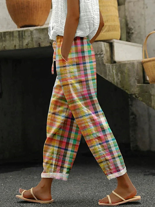 Lynor™ | Women’s Trousers With Checked Pattern