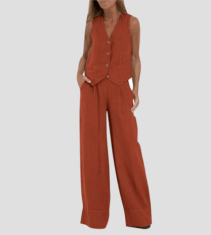 Lynor™ | Vest & Palazzo Pants Casual Set