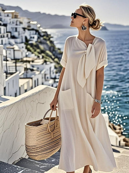 Lynor™ | Loose Cotton-Linen Dress with Pockets
