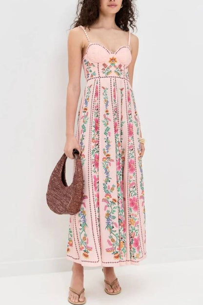 Lynor™ | Heart-Shaped Neckline & Beaded Straps Long Dress