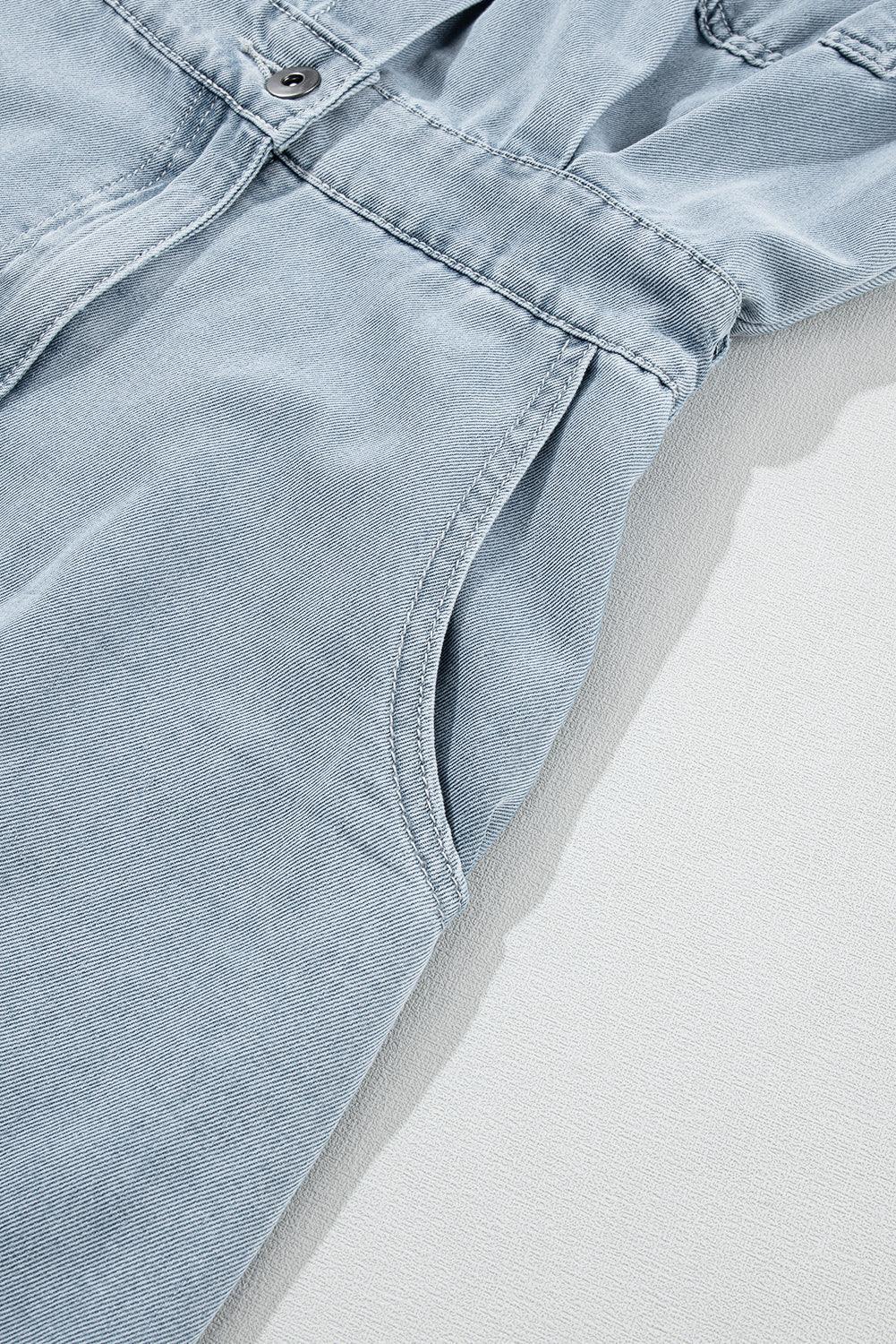 Lynor™ | Elegant Denim Dress – Short Batwing Sleeves
