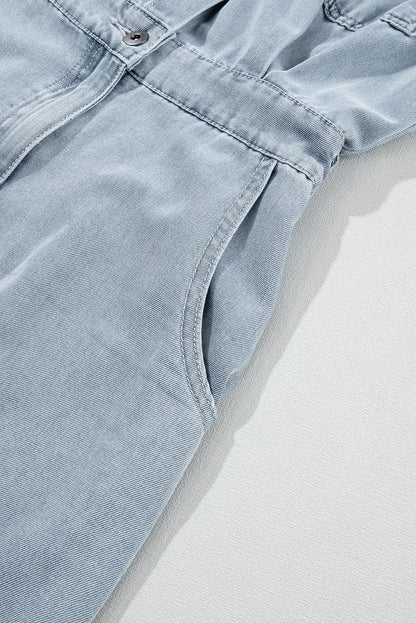 Lynor™ | Elegant Denim Dress – Short Batwing Sleeves