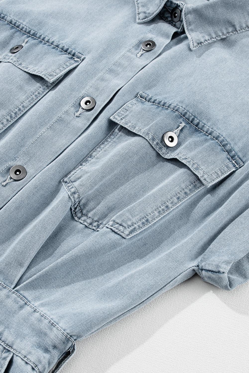 Lynor™ | Elegant Denim Dress – Short Batwing Sleeves
