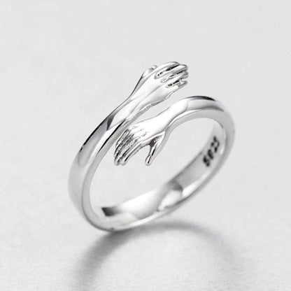 Lynor™ | Adjustable Silver Hug Ring – Gentle Embrace in Elegant Form