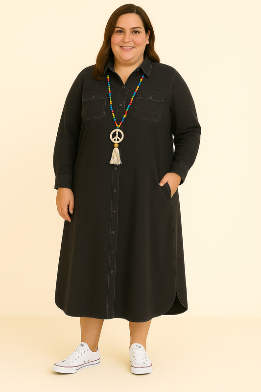 Lynor™ | Belly Coverage Denim Dress