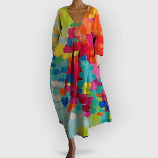 Lynor™ | Colourful V-Neck Dress