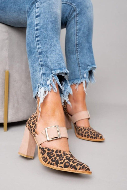 Lynor™ | Leopard Print Suede Sandals – Bold Elegance with a Stable Heel