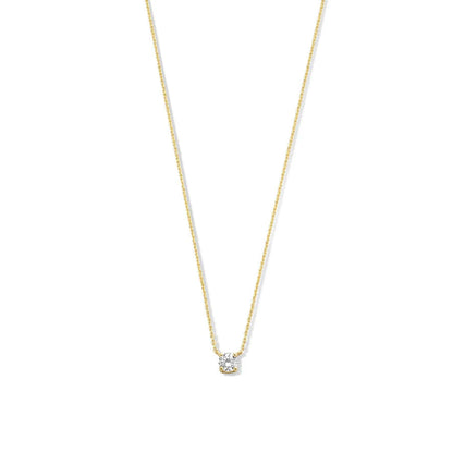 Lynor™ | Cléa Moissanite Necklace – Radiant 14K Gold with a Brilliant Gemstone