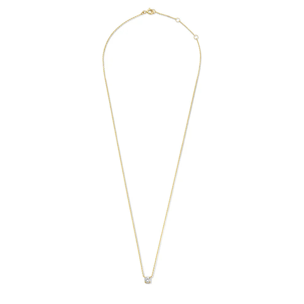 Lynor™ | Cléa Moissanite Necklace – Radiant 14K Gold with a Brilliant Gemstone